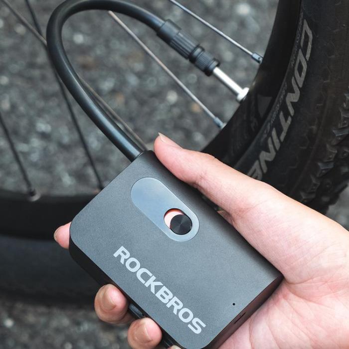 Rockbros - Rockbros Sladdlös Cykelpump 70 psi Kompressor 200mm Schrader Slanglängd