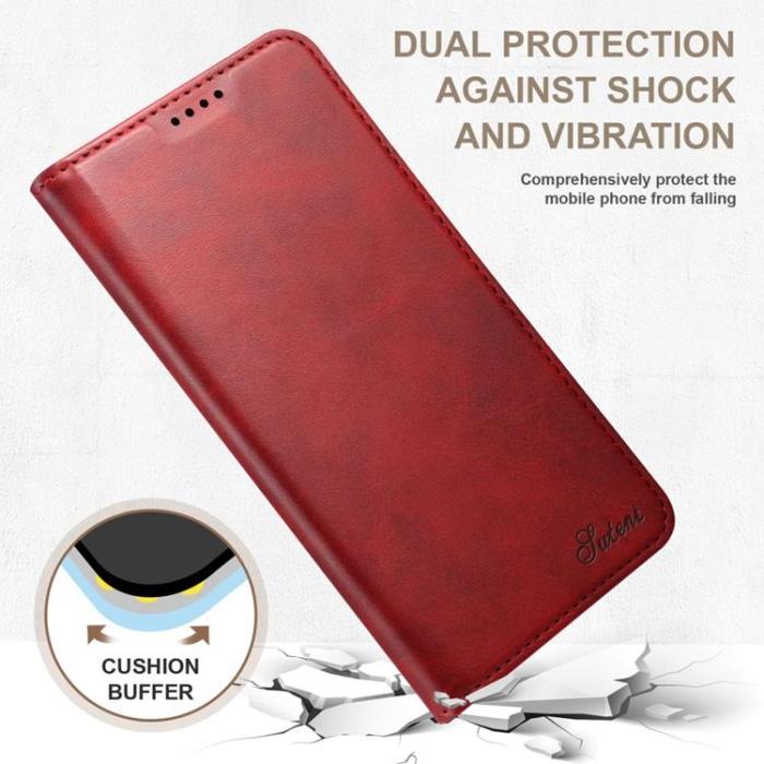 SUTENI - SUTENI Läder Fodral Galaxy S22 5G - Röd