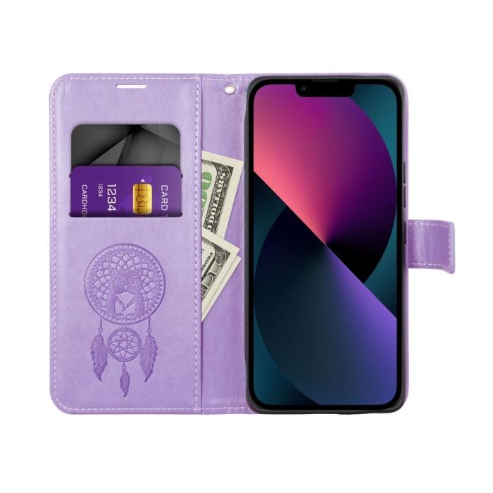 OEM - iPhone 14 Pro Plånboksfodral Mezzo Eco Läder Lila