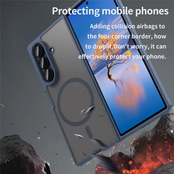 A-One Brand - Galaxy Z Fold 7 5G Mobilskal MagSafe Anti Drop - Blå