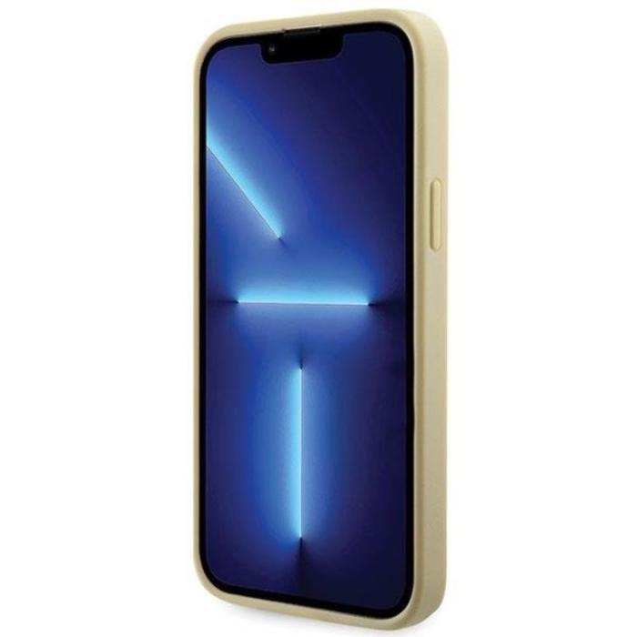 Guess - Guess iPhone 14 Plus Mobilskal Rhinestone Triangle - Guld