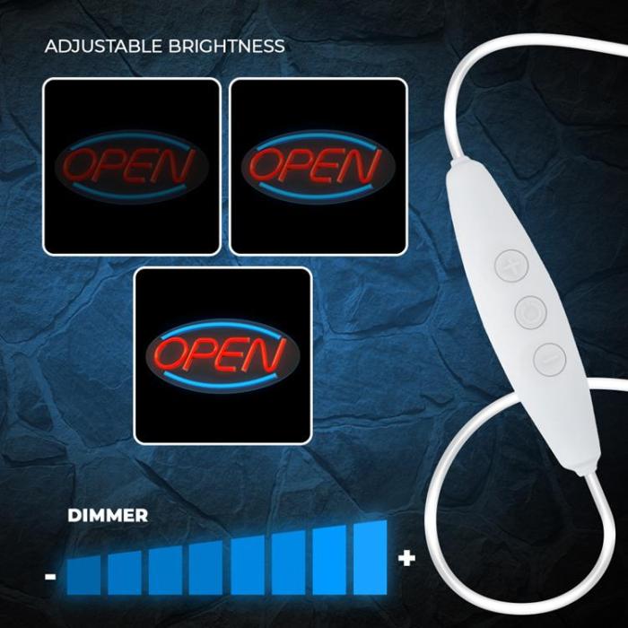 Forever Light - Forever Light LED Neon PLEXI OPEN FPNE04X - Blå/Röd