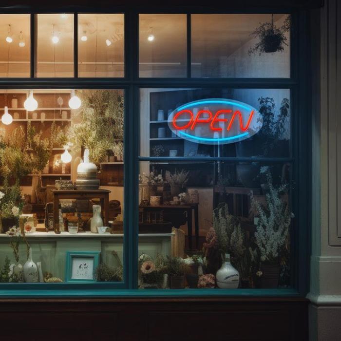 Forever Light - Forever Light LED Neon PLEXI OPEN FPNE04X - Blå/Röd