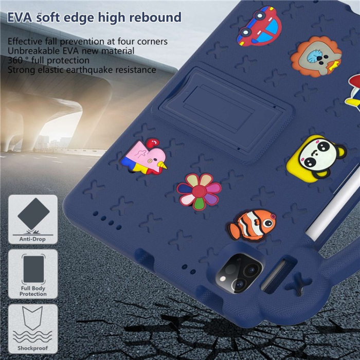 A-One Brand - iPad Pro 11 (2018/2020/2021/2022) Skal EVA Kickstand Shockproof - Mörkblå