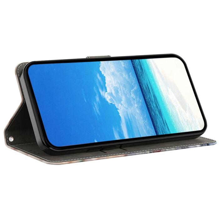 OEM - Samsung Galaxy S26 Fodral Ställning Mönstertryck Konstläder - Liten Blomsteräng