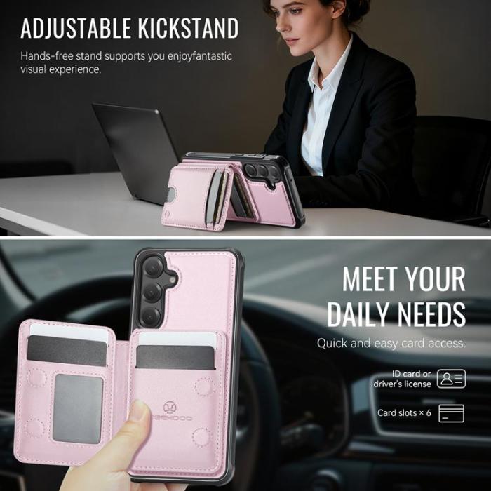 OEM - JEEHOOD Samsung Galaxy S23 FE Fodral Konstläder - Rosa