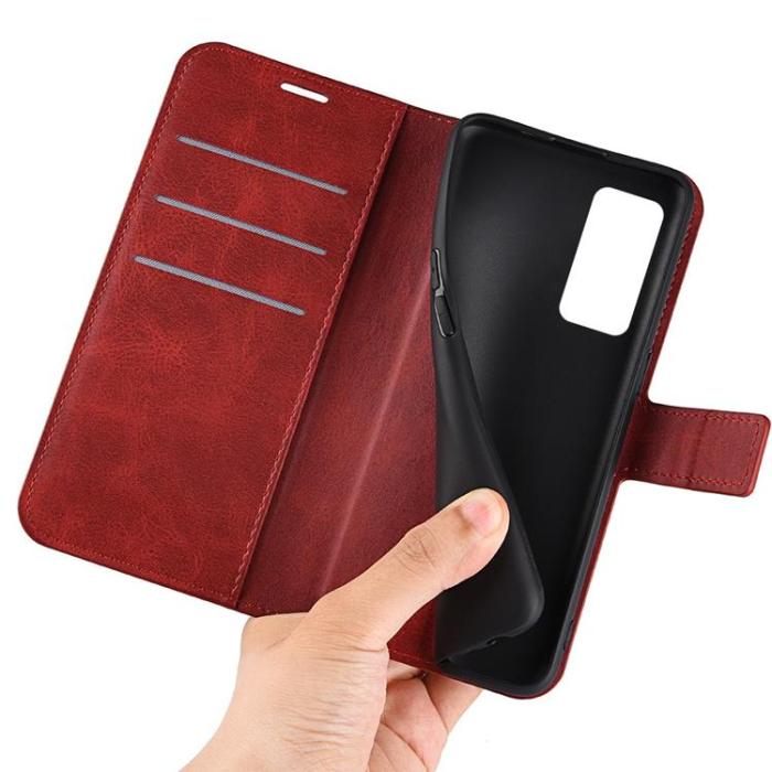 OEM - Magnetic Clasp Plånboksfodral Xiaomi 12 Pro - Röd