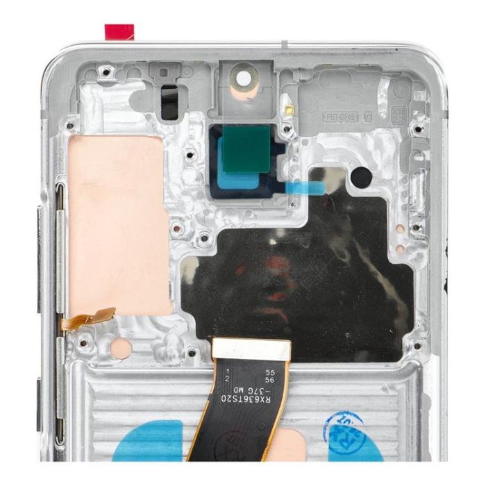 OEM - SAMSUNG S20 4G Skärm med LCD-display SOFT OLED - Vit