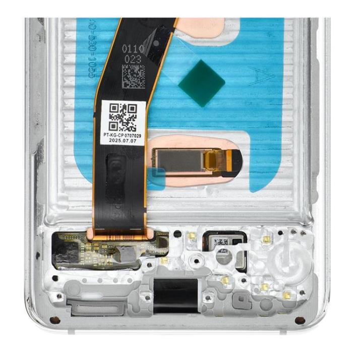 OEM - SAMSUNG S20 4G Skärm med LCD-display SOFT OLED - Vit