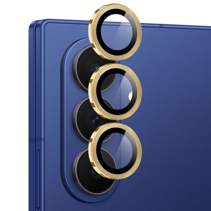 NORTHJO - NORTHJO Kameralinsskydd Härdat glas För Galaxy Z Fold 8 Metal Ring - Guld