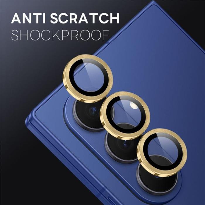 NORTHJO - NORTHJO Kameralinsskydd Härdat glas För Galaxy Z Fold 8 Metal Ring - Guld
