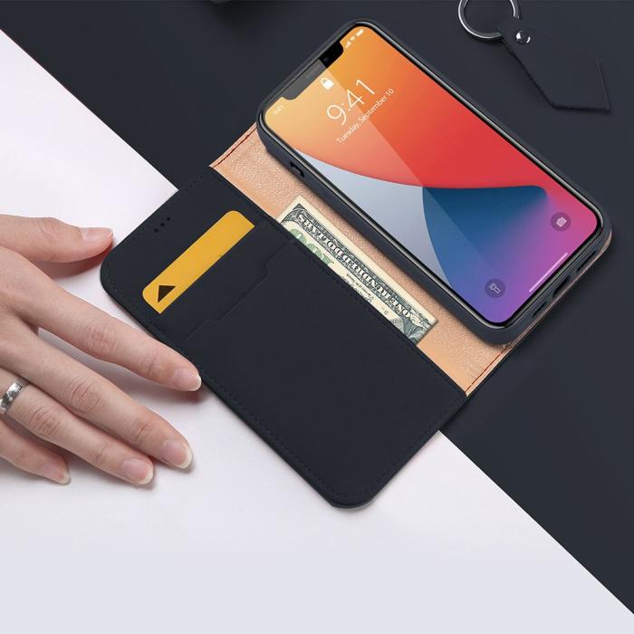 UTGATT5 - DUX DUCIS Wish äktaläder Fodral iPhone 12 & 12 Pro Blå