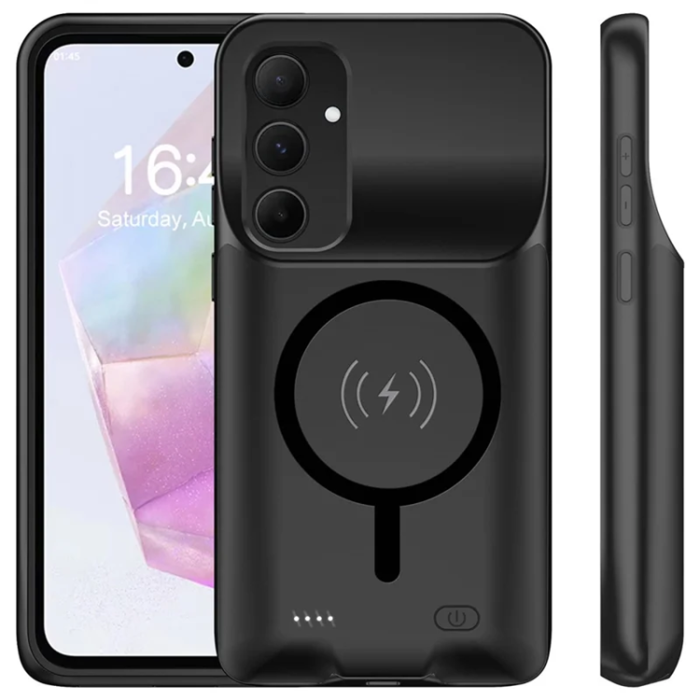 A-One Brand - Galaxy A55 5G Batteriskal Magsafe 10000mAh - Svart