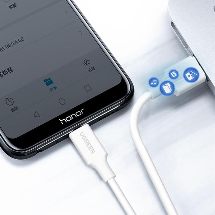 Ugreen - Ugreen USB-A Till Micro-USB Kabel 0.5m - Vit