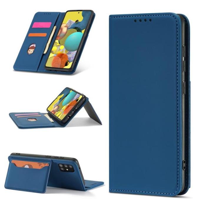 OEM - Xiaomi Redmi Note 11 Plånboksfodral Magnet Stand - Blå
