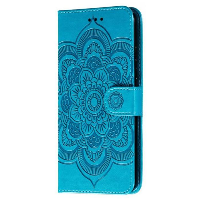 OEM - Samsung Galaxy A37 Plånboksfodral Konstläder Mandala - Blå