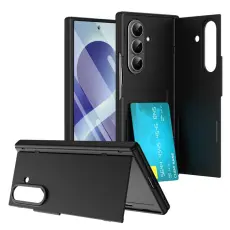 A-One Brand - Pl&aring;nboksfodral F&ouml;r Galaxy Z Fold 8 med H&auml;rdat Glas - Svart