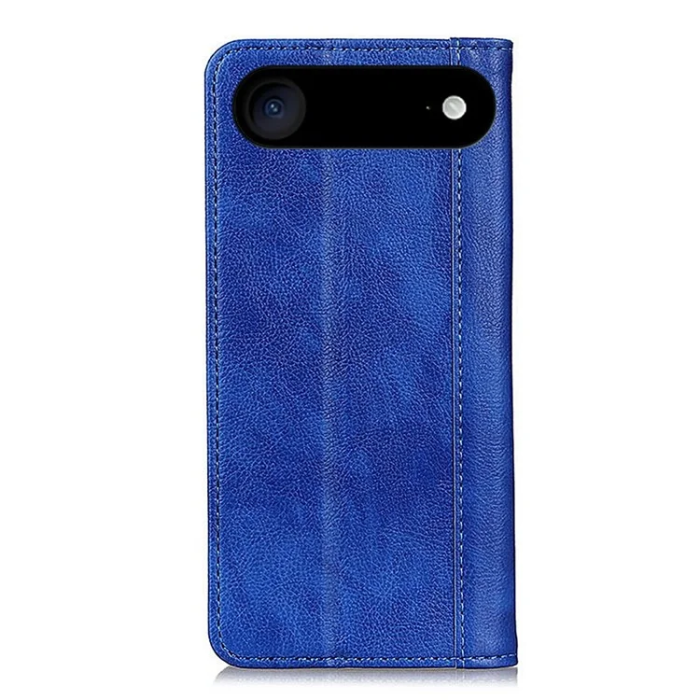 A-One Brand - iPhone 17 Air Plånboksfodral Äkta Läder Litchi - Blå