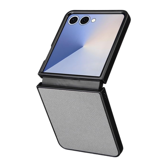 A-One Brand - Galaxy Z Flip 7 Mobilskal Litchi Texture Läder - Grå