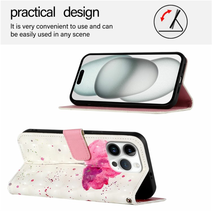 A-One Brand - iPhone 16 Pro Max Plånboksfodral Printing Pattern Med Rem