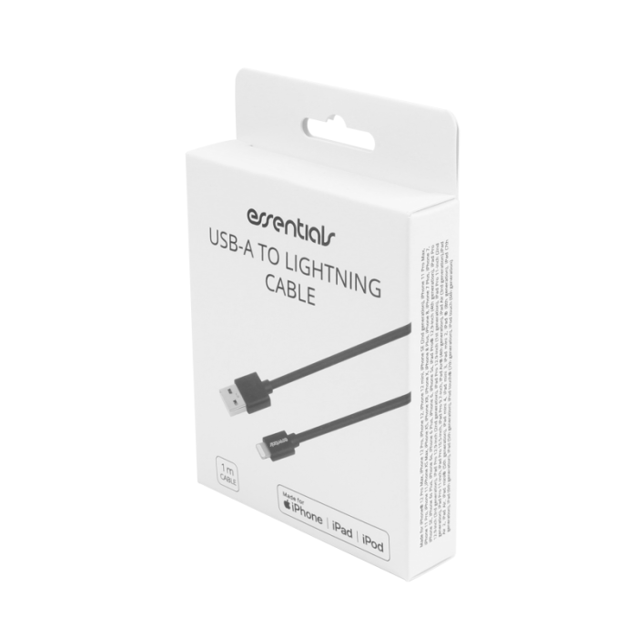 UTGATT1 - Essentials MFi Lightning USB-A Kabel 1m - Svart