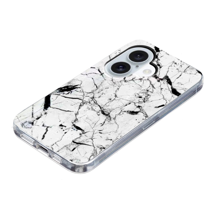 A-One Brand - iPhone 17 Mobilskal Marble Pattern Printing Soft - Vit
