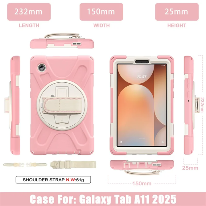 A-One Brand - Galaxy Tab A11 Mobilskal Kickstand Silikon Axelrem