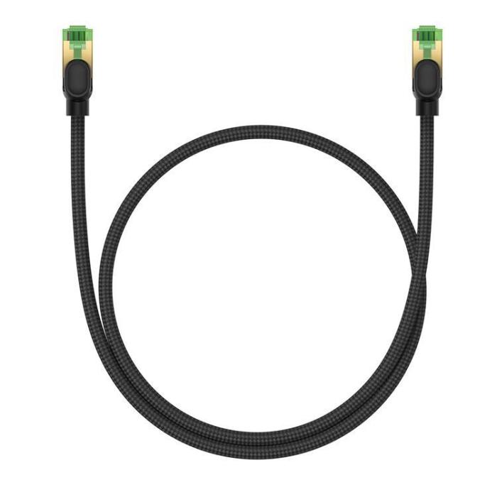 BASEUS - Baseus Nätverkskabel cat. 40Gbps 0.5m - Braided Svart