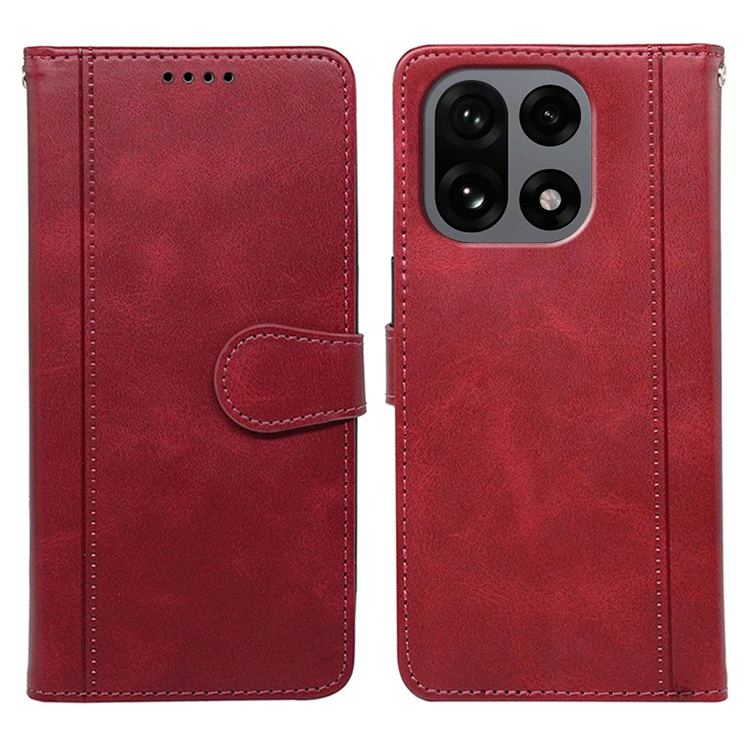 OnePlus 15 5G Plånboksfodral Calf Texture Läder (Röd) | 2353 | AlltMobil