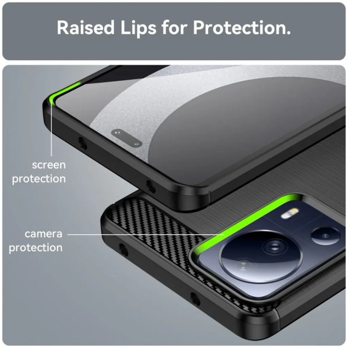 Taltech - Xiaomi 13 Lite 5G Mobilskal Texturerat - Svart