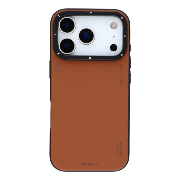 YOUNGKIT - YOUNGKIT iPhone 17 Pro Mobilskal MagSafe PU-Läder - Bronze