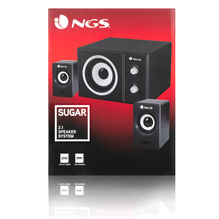 UTGATT1 - NGS SB150 PC HP Out Högtalare 2.1 20W Jack USB-drive