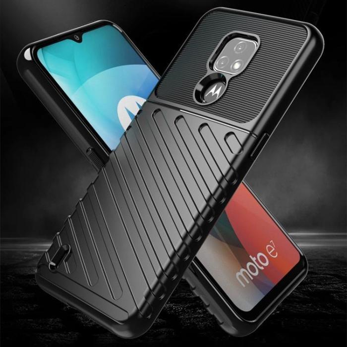 UTGATT - Motorola Moto E7 Skal Thunder Flexible Armored - Svart