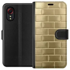 Gustaf - Pl&aring;nboksfodral till Samsung Galaxy Xcover 5 med Gyllene Murstenar