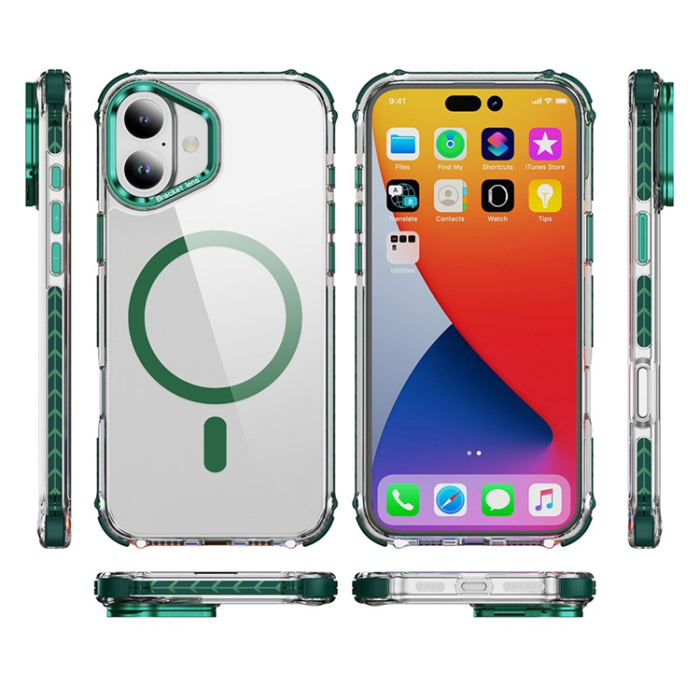 A-One Brand - iPhone 16 Plus Mobilskal MagSafe Kickstand - Grön