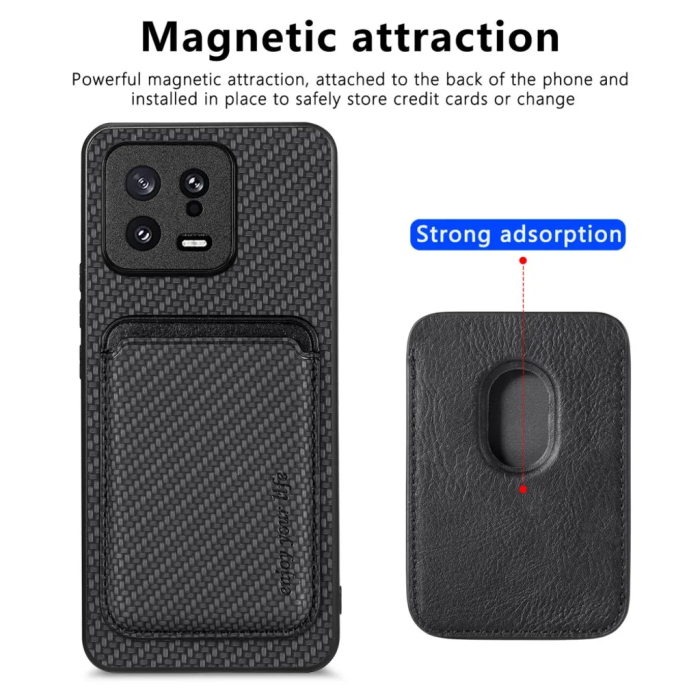 Taltech - Xiaomi 13 5G Mobilskal Korthållare Detachable - Svart