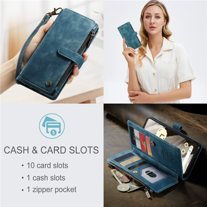 Caseme - CASEME Google Pixel 7A Plånboksfodral C30 Zipper - Blå