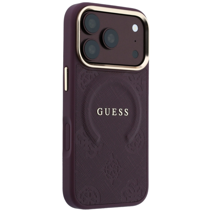 Guess - Guess Mobilskal För iPhone 18 Pro/17 Pro Magsafe Saffiano Peony & Ring
