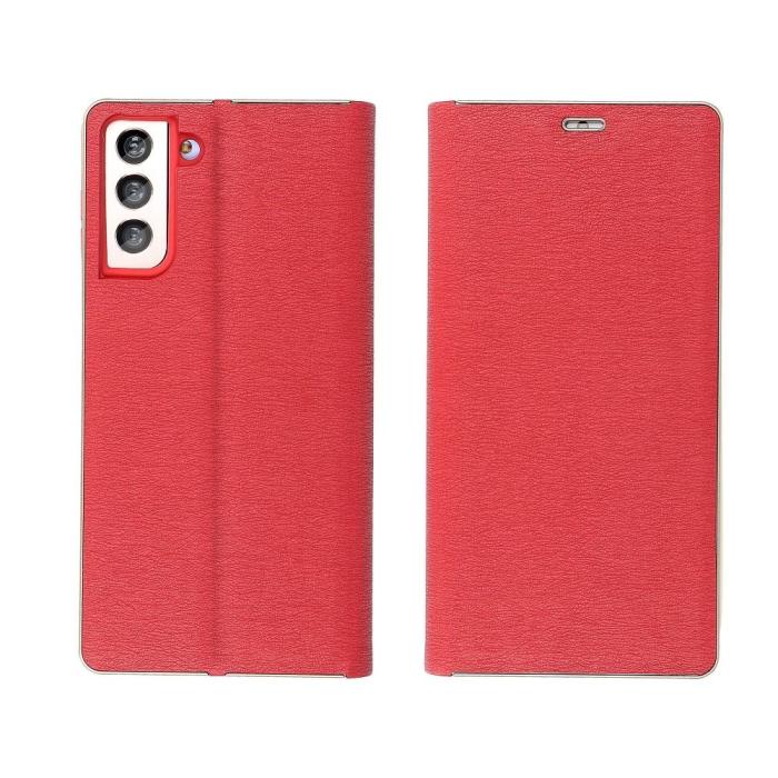 OEM - Forcell Galaxy S22 Fodral Luna Gold - Röd
