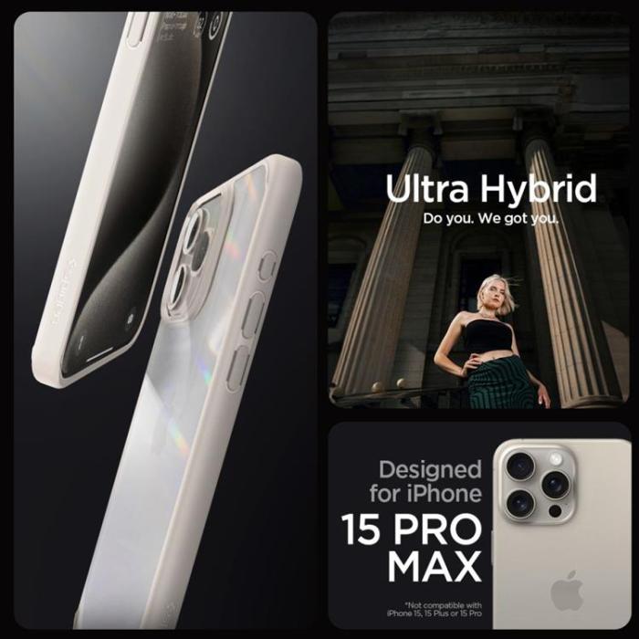 Spigen - Spigen iPhone 15 Pro Mobilskal Ultra Hybrid - Natural Titanium