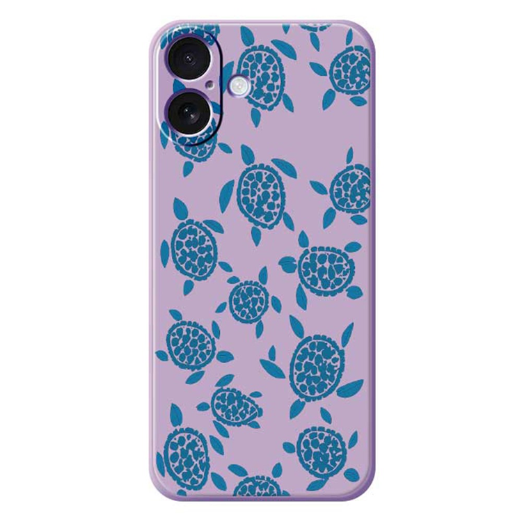 Mobilskal till iPhone 17 Turtle Pattern Straight Edge - Lila | 2353 | AlltMobil