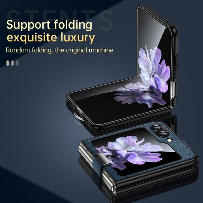 SULADA - SULADA Fashion Series Mobilskal till Galaxy Z Flip7 FE 5G Läder Blå