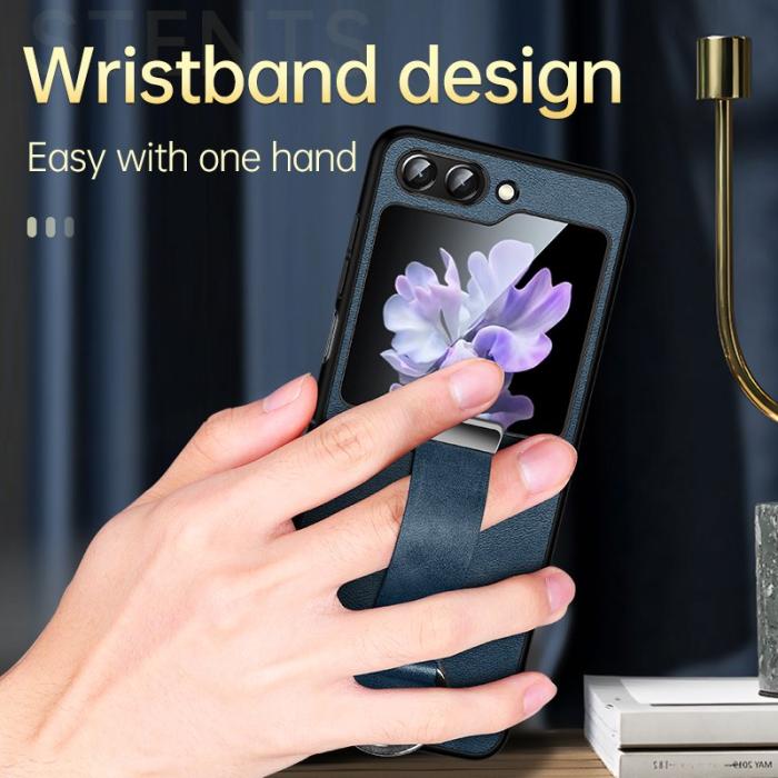 SULADA - SULADA Fashion Series Mobilskal till Galaxy Z Flip7 FE 5G Läder Blå