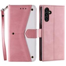 OEM - Pl&aring;nboksfodral f&ouml;r Samsung Galaxy S26 Konstl&auml;der med handledsrem - Ros&eacute;guld