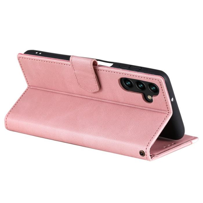 OEM - Plånboksfodral för Samsung Galaxy S26 Konstläder med handledsrem - Roséguld