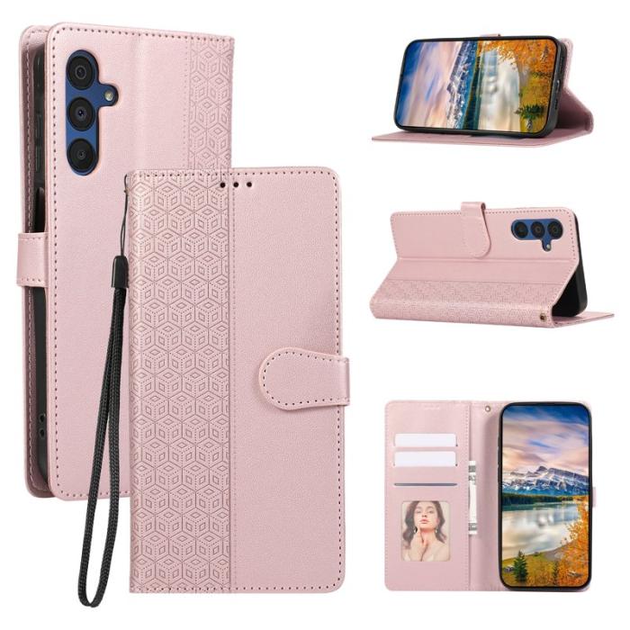 OEM - Mobilfodral för Samsung Galaxy S26 Konstläder med handledsrem - Roséguld