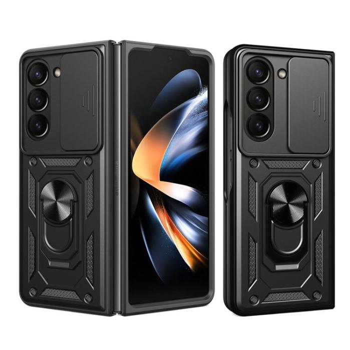 OEM - Galaxy Z Fold 5 Mobilskal Hybrid Armor Camshield - Svart