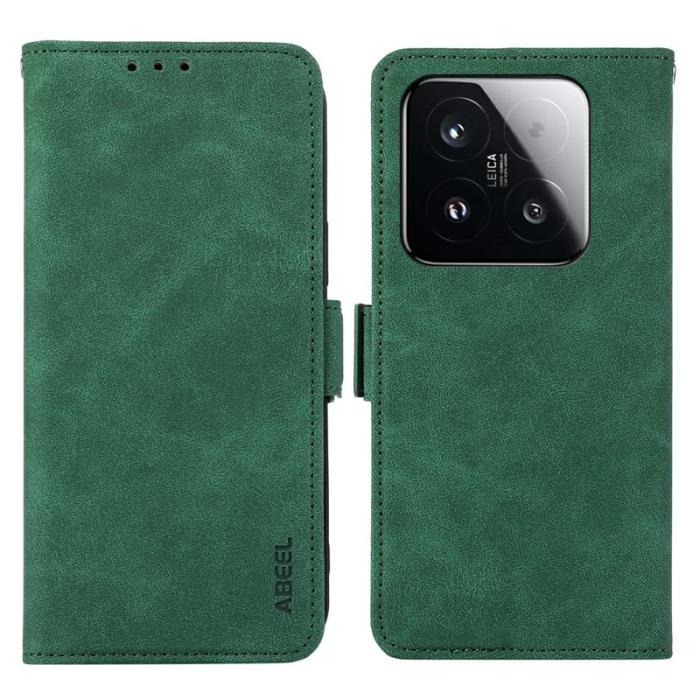ABEEL - ABEEL Xiaomi 15T Plånboksfodral Konstläder Folio Ställ Grön