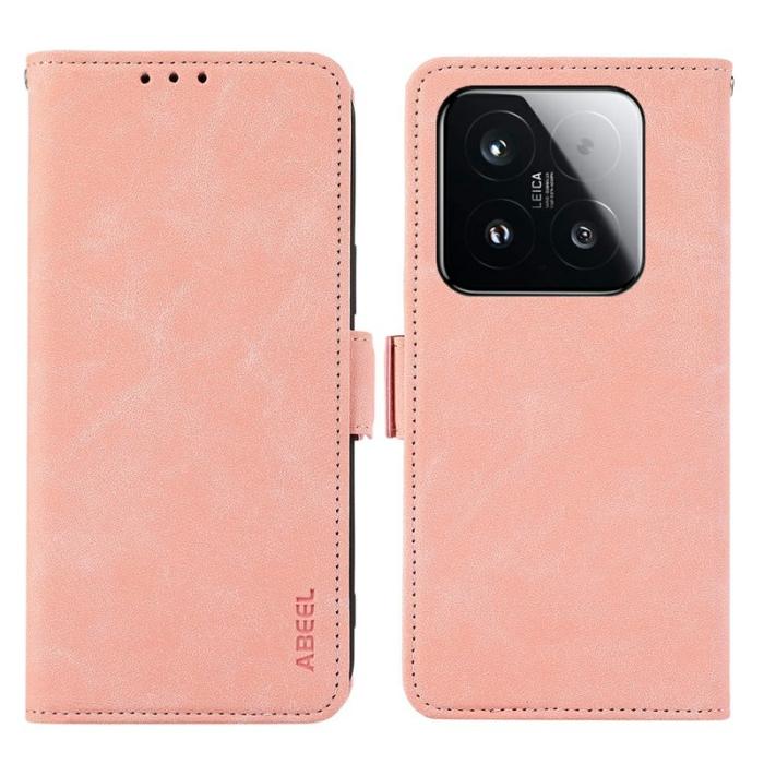 ABEEL - ABEEL Xiaomi 15T Plånboksfodral Konstläder Folio Ställ Rosa