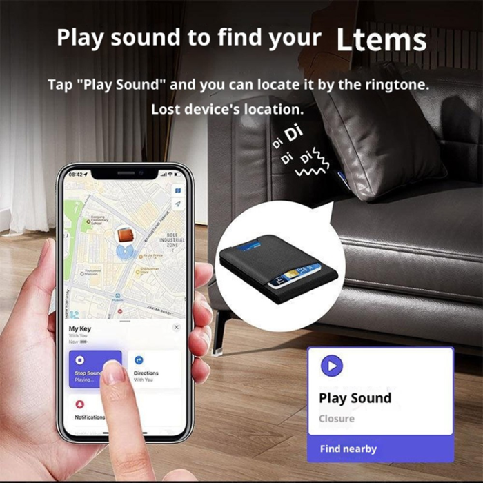 Mutural - Mutural Korthållare Magsafe med Find My-funktion Anti-Lost - Svart